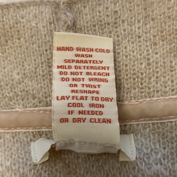 SUNDANCE wool mohair vest sleeveless cardigan long duster beige cream XL - Picture 4 of 7